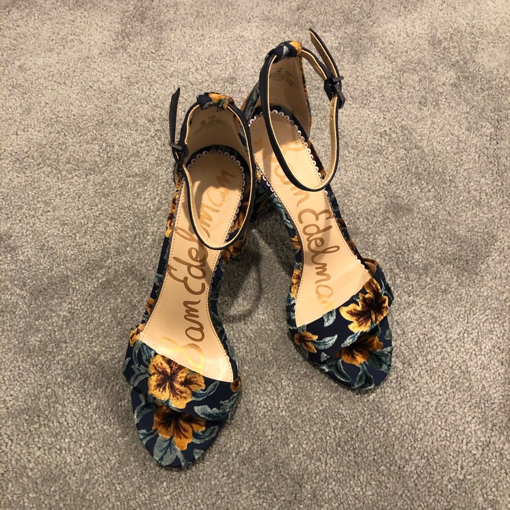Sam Edelman Leather Velvet Sandals